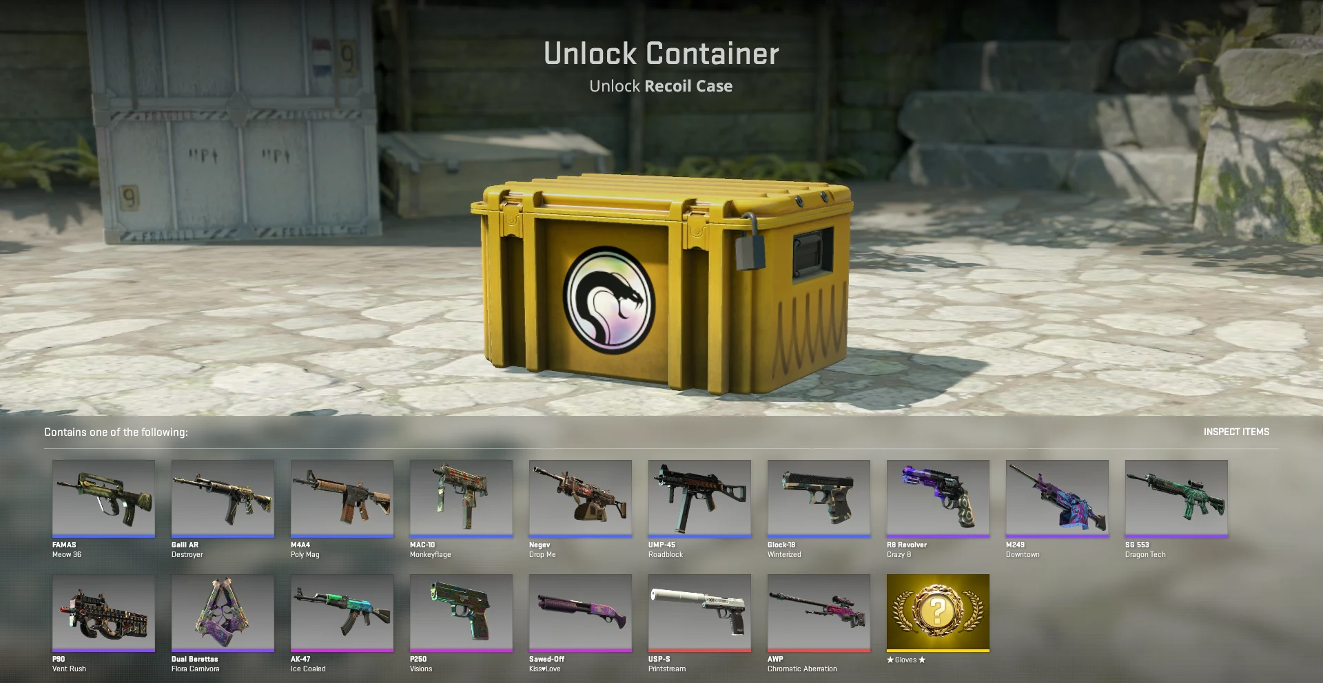 CSGO free case opening simulation interface